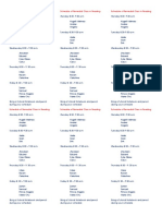 Schedule of Remedial Class in Reading