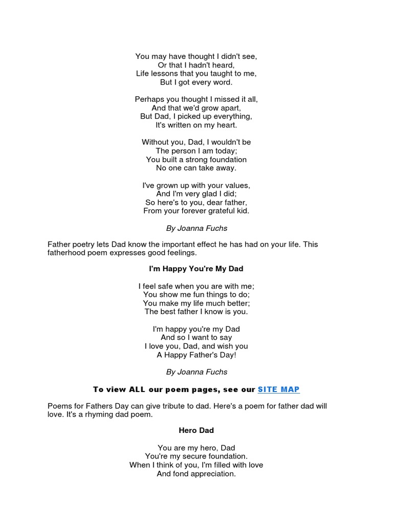 I M Happy You Re My Dad By Joanna Fuchs Poetry Love
