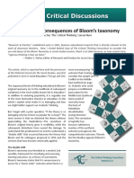 The Unfortuate Consequences of Bloom's Taxonomy: - Roland Case, Executive Director, The Critical Thinking Consortium