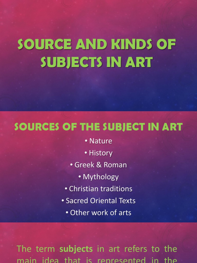 Sources and Types of Art Subjects | PDF