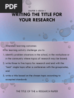 1 Writing The Title For Your Research Paper