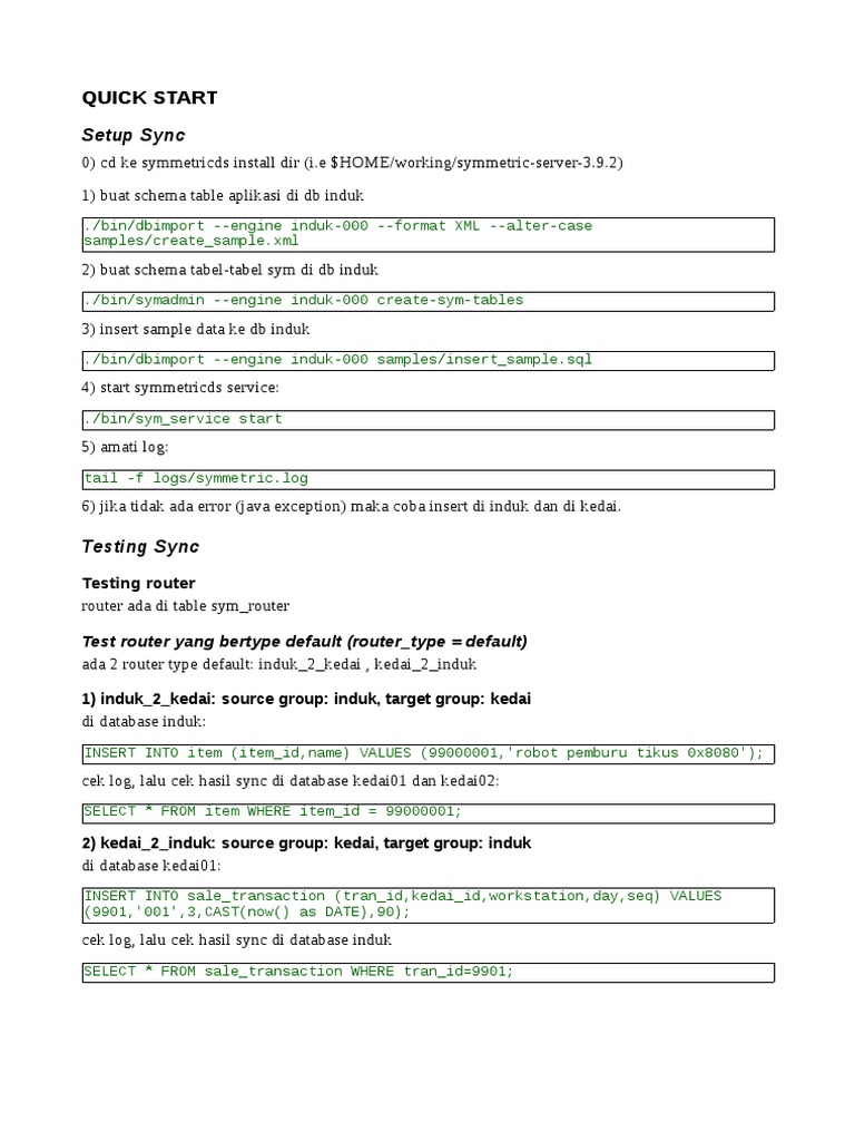 SymmetricDS Sync Setup Guide | PDF | Databases | Information Science