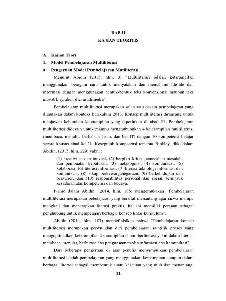 Model Pembelajaran Multiliterasi | PDF | Karier & Perkembangan