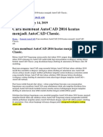 Cara Membuat AutoCAD 2016 Keatas Menjadi AutoCAD Classic