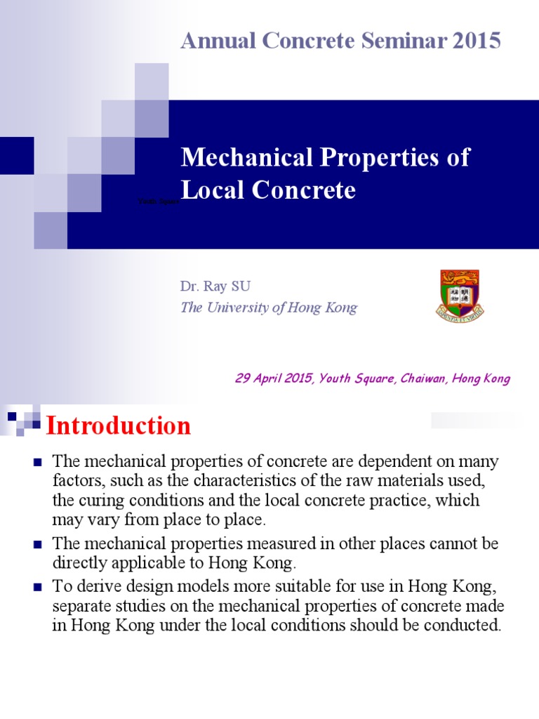 Mechanical Properties Of Local Concrete – GRWZC