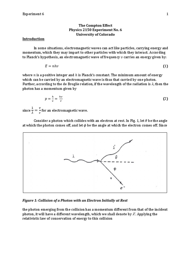 6 - Compton Effect (Exp. 6 Edited) PDF | PDF | Gamma Ray ...