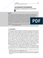 The Role of Personhood in Development: An African Perspective On Development in South Africa