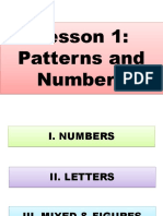 Lesson 1: Patterns and Numbers