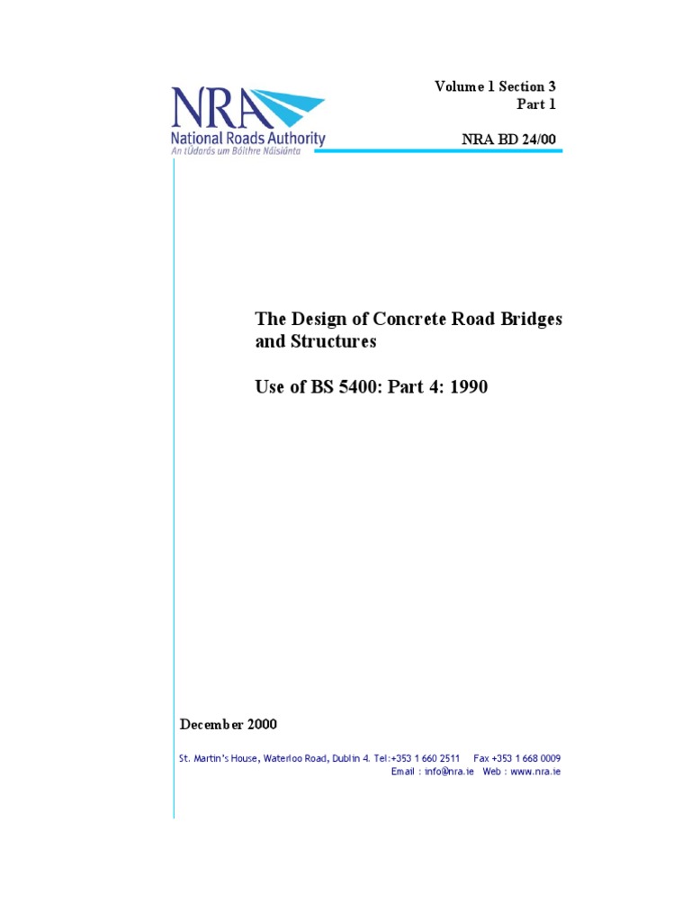 The Design of Concrete Road Bridges and Structures Use of BS 5400 Part