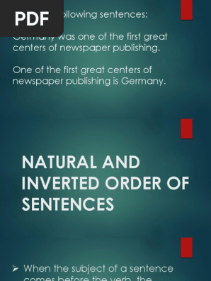 Natural And Inverted Order Of Sentences Verb Subject Grammar