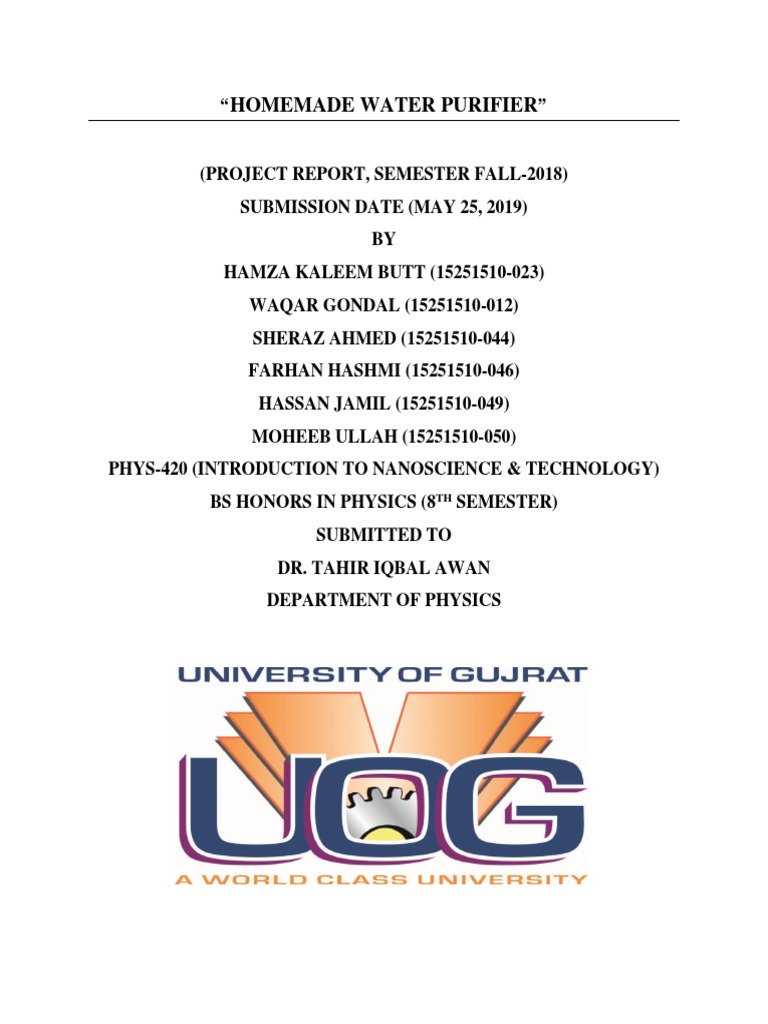 Homemade Water Purifier PDF Water Purification Water