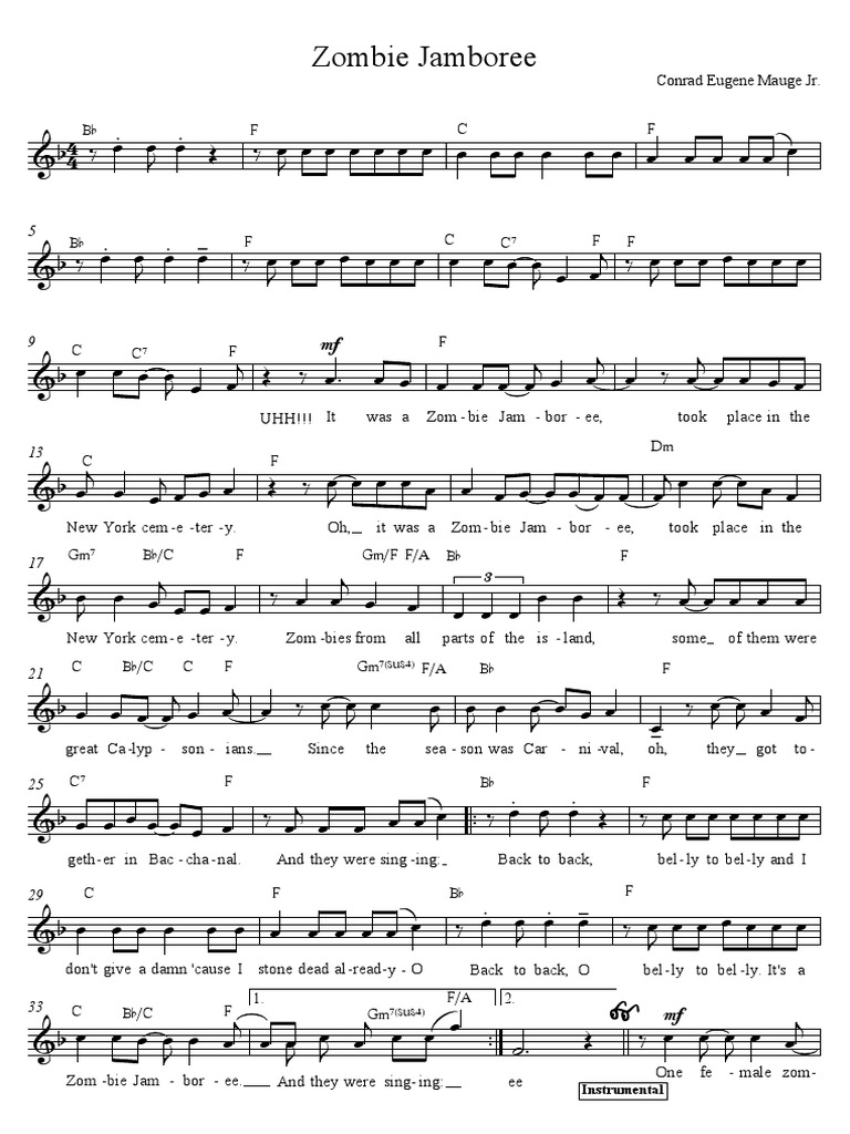 Zombie Jamboree Leadsheet PDF