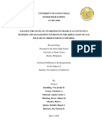 Research Paper Presented To The Senior High School University of Santo Tomas Manila, Philippines