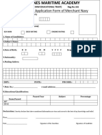 Entrance Test Application Form of Merchant Navy