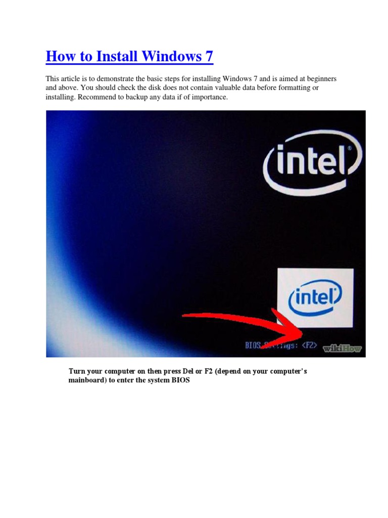 Step-by-Step Windows 7 Installation Guide | PDF | Windows 7 | Booting