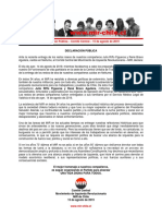 Declaración Pública - Comité Central - 15 de Agosto de 2019