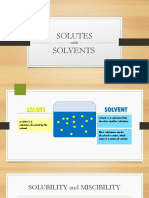 Solutes, solvents, solubility, miscibility, suspensions