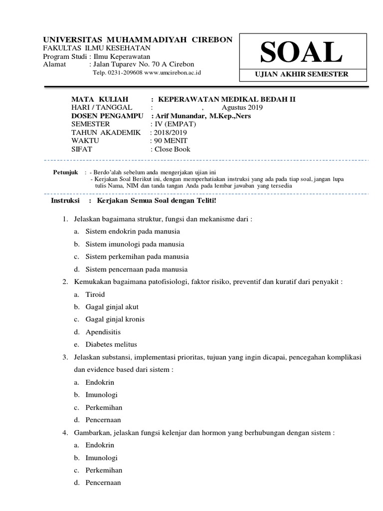 Soal Uas Kmb 2 Semester 4 Umc