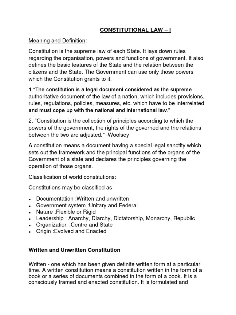 Constitutional Law I | PDF | Government Of India | Constitution