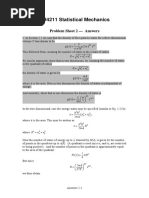 PH4211 Statistical Mechanics: Problem Sheet 2 - Answers