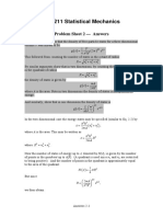 PH4211 Statistical Mechanics: Problem Sheet 2 - Answers