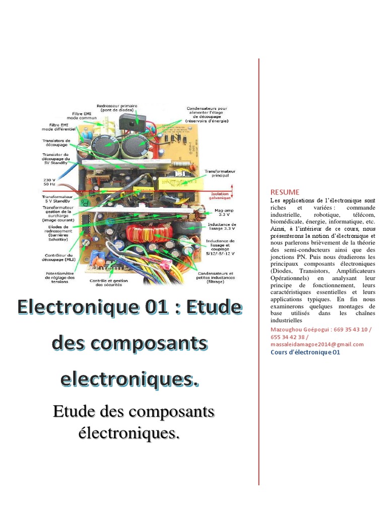 Sait Identifier Les Composants électroniques Sur Un Schéma Magoe Cours Electronic 01 | PDF | Semi-conducteurs | Redresseur