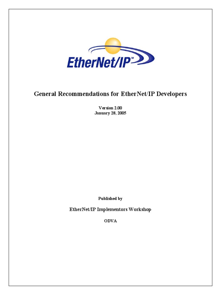 Ethernet IP Guideline | PDF | Internet Protocol Suite | Computer Network