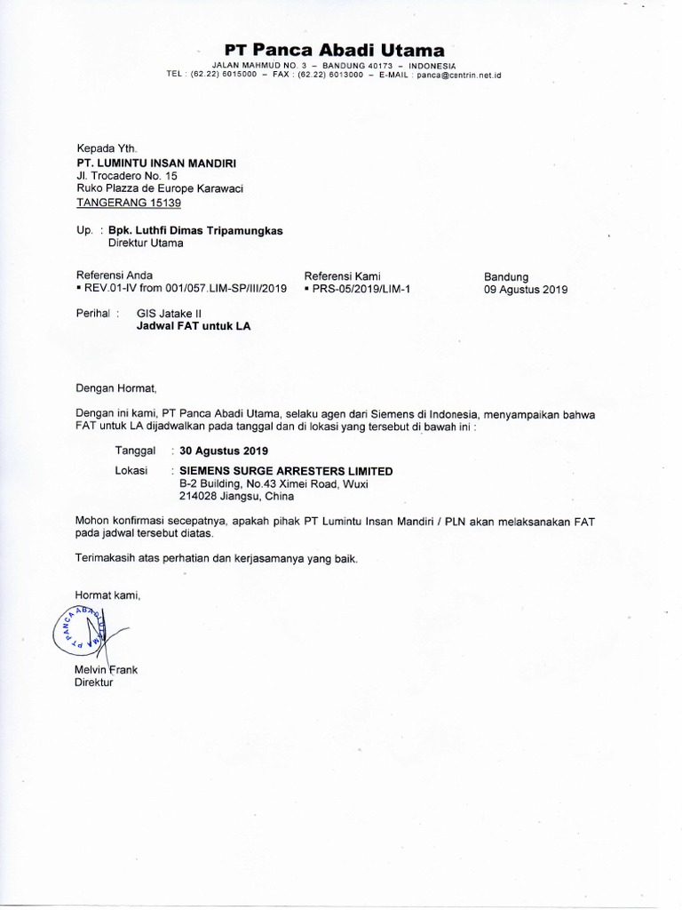 Contoh Undangan FAT | PDF