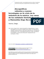 Sellos Discograficos Independientes y Nuevas Tecnologias en La Crisis de La Industria de La Musica