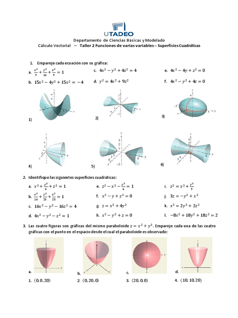 Taller De Calculo Pdf Geometria Diferencial Formas Geometricas