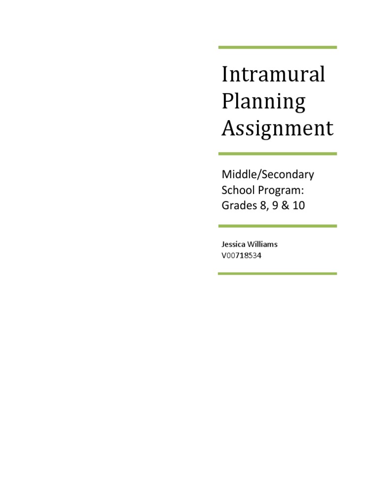 Intramural Program Planning Assignment | PDF | Sports | Leisure