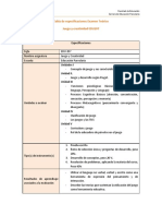 Tabla de Especificaciones Examen EDU207