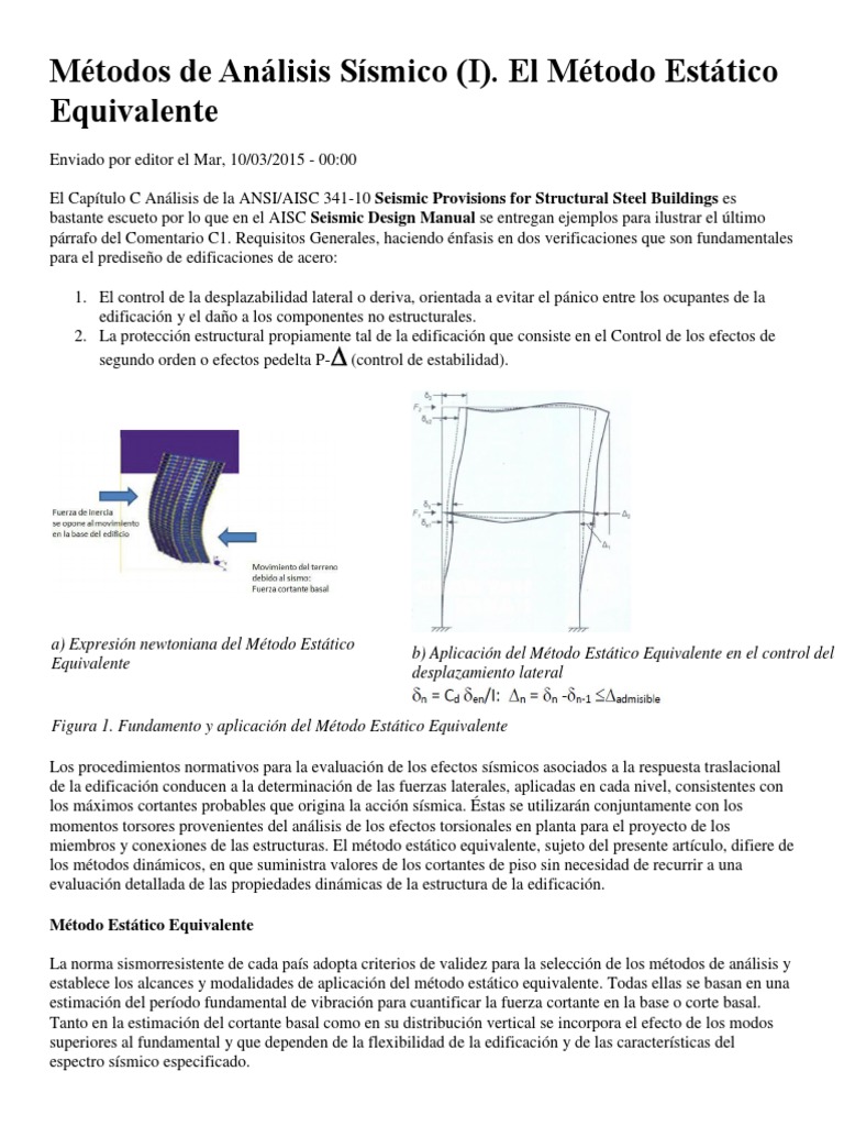 Analisis Sismico Pdf Rigidez Fuerza