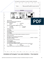 Atividades de Português 7 Ano Sobre Advérbios - para Imprimir - Educação e Transformação