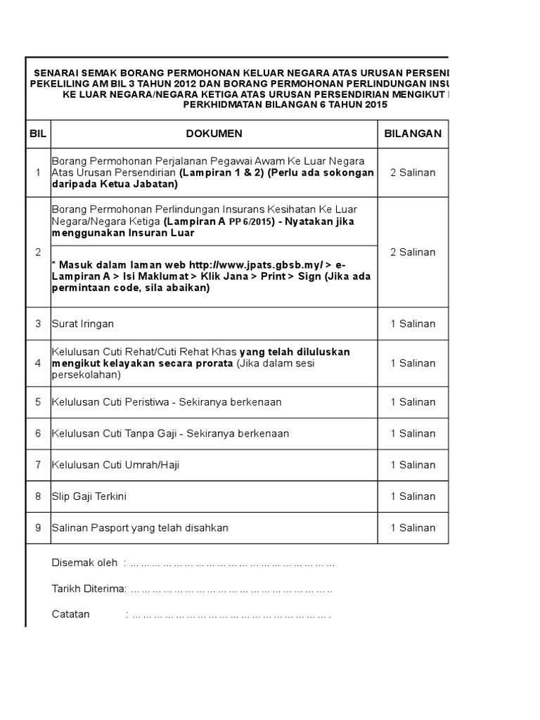 Borang Keluar Negara Terbaharu Pdf