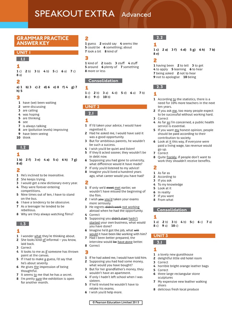 Speakout Upper Intermediate Student Book Answer Key Pdf