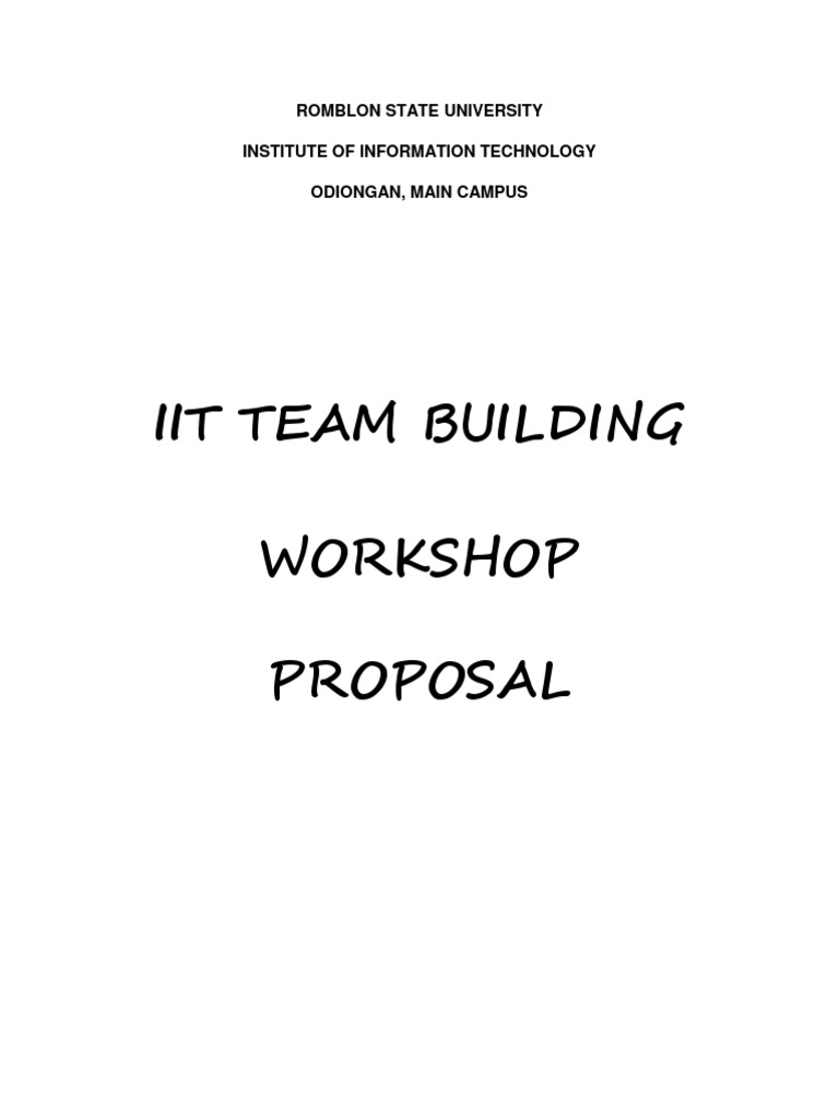 IIT Team Building Workshop Proposal 2019 | PDF | Team Building | Mediation