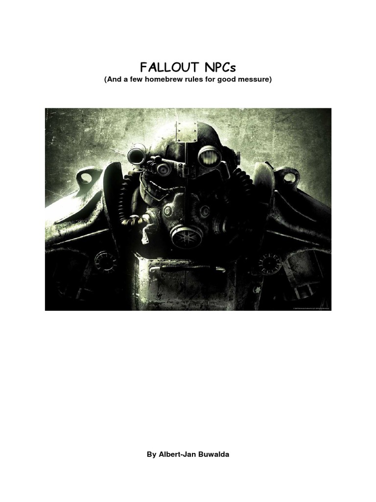 Fallout Homebrew NPCs Guide | PDF | Nuclear Weapons | Military Technology