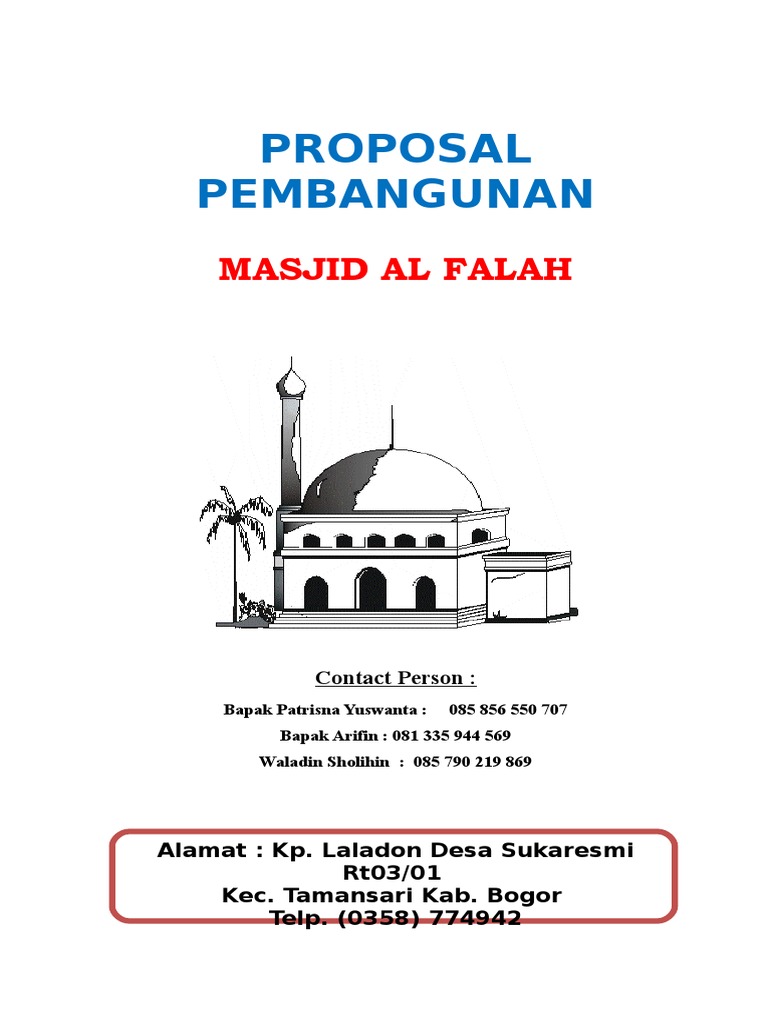 Proposal Pembangunan Masjid Al Falah | PDF | Memasak, Makanan, & Anggur
