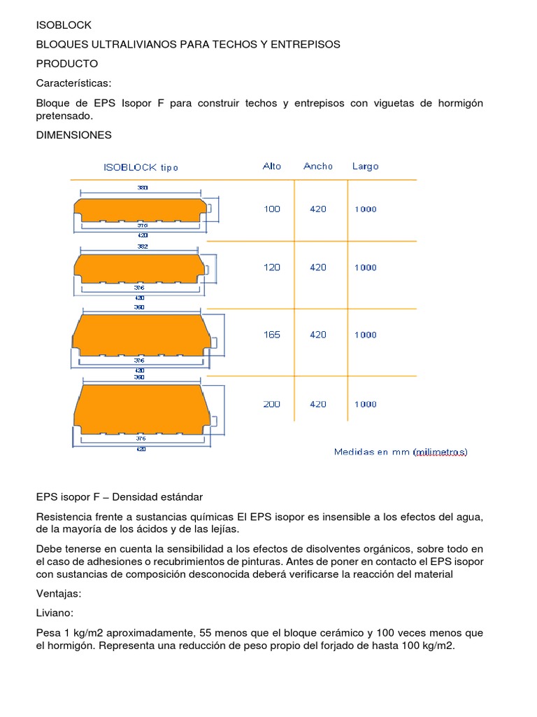 ISOBLOCK | PDF | Hormigón pretensado | Hormigón