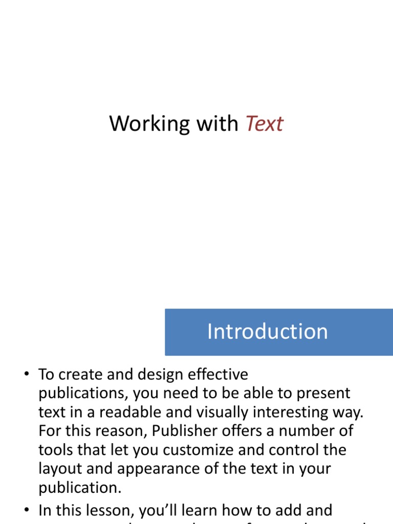Mastering Text in Publisher 2010 | PDF | Typefaces | Text