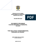 Documento Preliminar Plan de Desarrollo Municipal 2016 - 2019 PDF