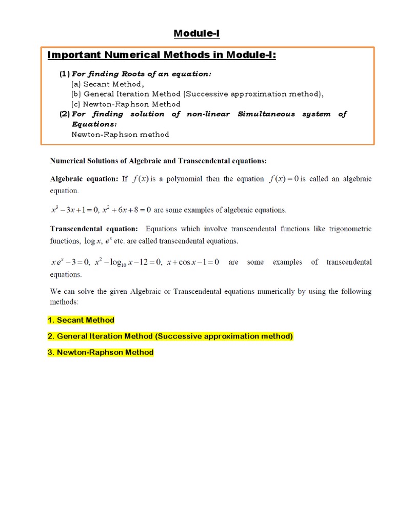 Numerical Methods: Roots & Equations | PDF | Mathematics Of Computing ...
