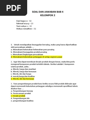 Soal Dan Jawaban Bab 4 Pdf