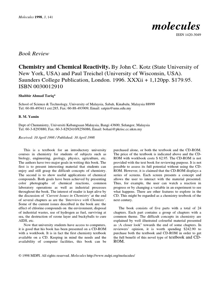 CHEMISTRY CHEMICAL REACTIVITY KOTZ SOLUTION MANUAL visual data 7