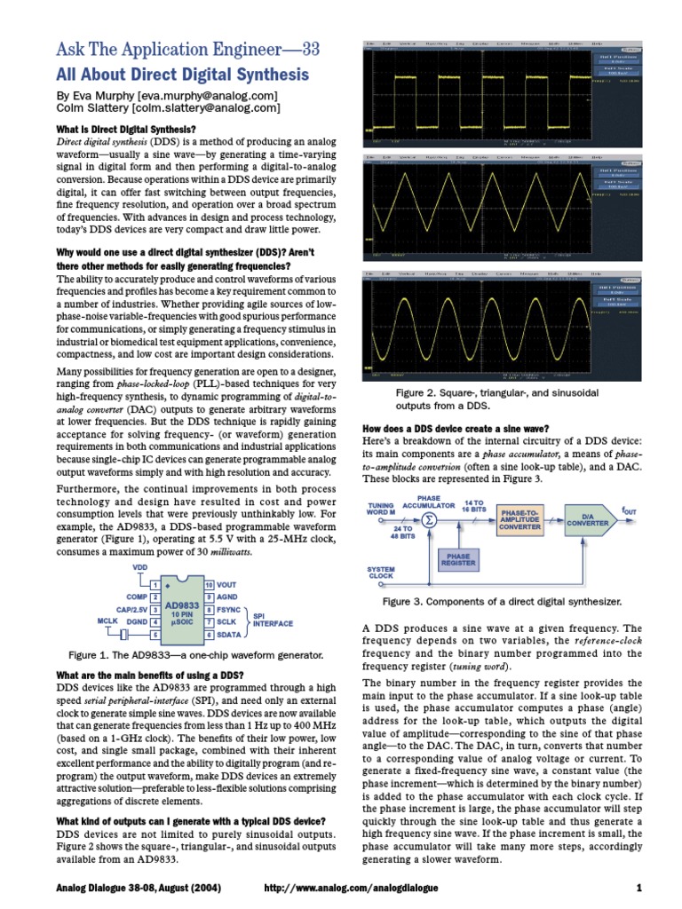 All About Direct Digital Synthesis PDF | PDF | Modulation | Phase (Waves)