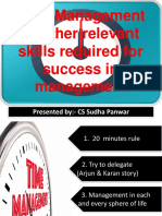 Time Management & Other Relevant Skills Required For Success in Management
