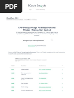 SAP Storage Usage and Requirements TCodes (Transaction Codes)