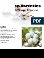 Cotton Varieties: By: Joshua Paul Ersando