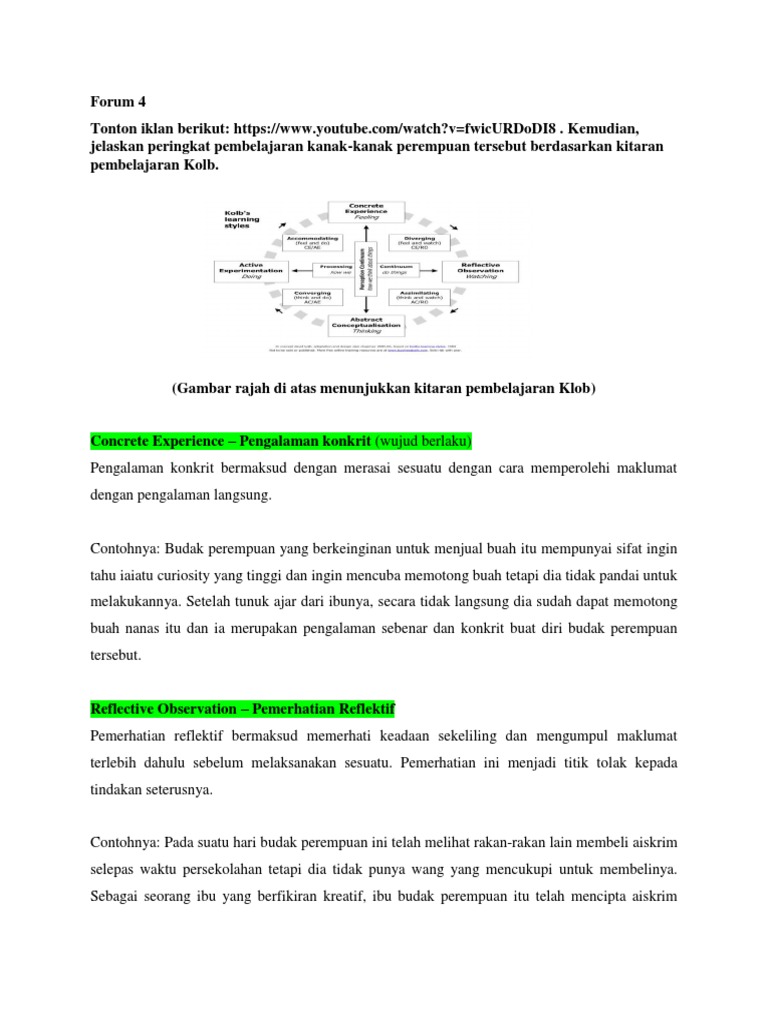 Forum 4 Kitaran Pembelajaran Klob Pdf